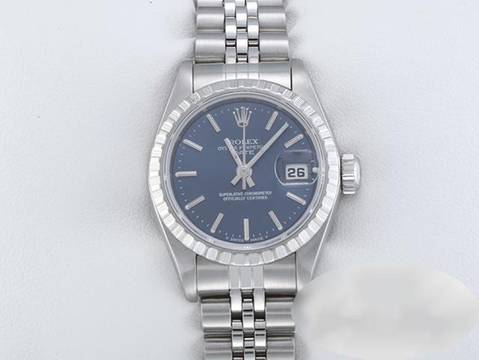  Rolex Oyster Perpetual Lady Date 26mm 2002 Edelstahl Damen Automatik Stahl Stainless Steel Jubilé-band Chronometer Oyster Blue Dial 