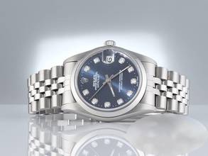 Thumbnail von Rolex Datejust 31 31mm Edelstahl Automatik Diamanten Damenuhr Stahl Stainless Steel Jubilé-band Chronometer Oyster Blue Dial