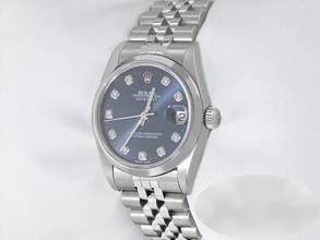 Thumbnail von Rolex Datejust 31 31mm Edelstahl Automatik Diamanten Damenuhr Stahl Stainless Steel Jubilé-band Chronometer Oyster Blue Dial