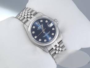 Thumbnail von Rolex Datejust 31 31mm Edelstahl Automatik Diamanten Damenuhr Stahl Stainless Steel Jubilé-band Chronometer Oyster Blue Dial
