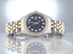 Thumbnail von Rolex Lady-Datejust 179383 Edelstahl Gelbgold 750 Diamanten Automatik Stahl Stainless Steel 18kt Yellow Gold Jubilé-band Chronometer Oyster Blue Dial