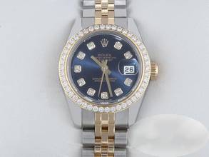 Rolex Lady-Datejust 179383 stainless steel yellow gold 750 diamonds automatic steel stainless steel 18kt yellow gold Jubilee bracelet chronometer Oyster blue dial