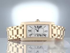 Thumbnail von Cartier Tank Américaine Yellow Gold 750 W26014k2 Women's Watch 18kt Yellow Gold