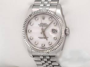 Thumbnail von Rolex Datejust 36mm 116234 Stahl Weissgold 750 Cacholong Diamanten Automatik Stainless Steel 18kt White Gold Oyster-band Chronometer