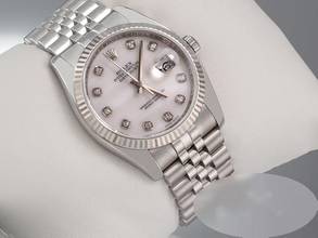 Thumbnail von Rolex Datejust 36mm 116234 Stahl Weissgold 750 Cacholong Diamanten Automatik Stainless Steel 18kt White Gold Oyster-band Chronometer