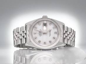 Thumbnail von Rolex Datejust 36mm 116234 Stahl Weissgold 750 Cacholong Diamanten Automatik Stainless Steel 18kt White Gold Oyster-band Chronometer