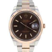  Rolex Datejust 41 Oyster Steel / Everose Choco Dial 