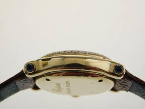 Thumbnail von Chopard Happy Sport 18 karat yellow gold with original diamond bezel and 5 diamonds in the dial, double diamond bezel plus flying diamonds in the dial