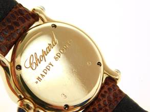 Thumbnail von Chopard Happy Sport 18 karat yellow gold with original diamond bezel and 5 diamonds in the dial, double diamond bezel plus flying diamonds in the dial