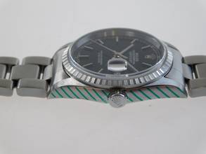 Thumbnail von Rolex Datejust 36 Stahl 36 mm Saphirglas mit schwarzem Zifferblatt Volle Rolex Garantie Rolex Revision Garantie bis 2028 verklebt !