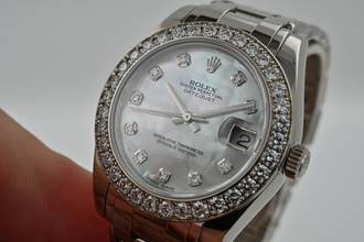 Thumbnail von Rolex Datejust Oyster Pearlmaster 18k Factory Diamond Dial Bezel 81299 34mm LC100
