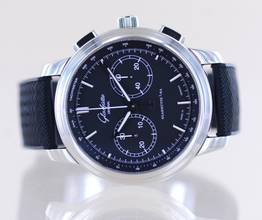 Thumbnail von Glashütte Original Senator Chronograph XL Black 44mm Klassiker Cal 39 Edelstahl rar B+P