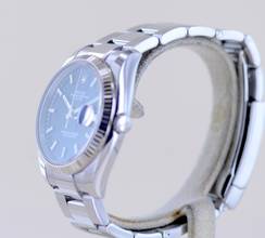 Thumbnail von Rolex Oyster Perpetual Date Blue 34mm Index Dial Weißgold Steel 115234 Top Unisex B+P