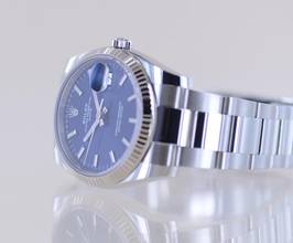 Thumbnail von Rolex Oyster Perpetual Date Blue 34mm Index Dial Weißgold Steel 115234 Top Unisex B+P