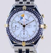  Breitling Chronomat Stahl Gold Yachting Regatta White Dial Pilotband 39mm Chronograph 