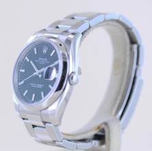Thumbnail von Rolex Oyster Perpetual Date black 34mm Stick Dial Oysterband Steel 115200 Automatic B+P Top