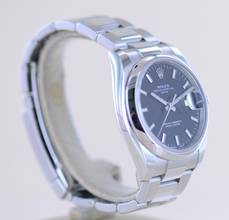 Thumbnail von Rolex Oyster Perpetual Date black 34mm Stick Dial Oysterband Steel 115200 Automatic B+P Top