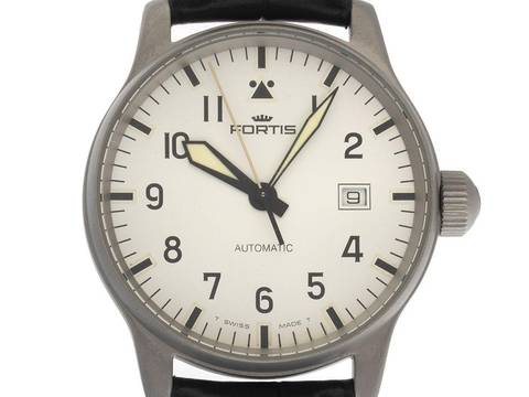  Fortis Flieger Ref.595.10.46 Bj.1993 original Box sehr gut Vintage Flieger Faltschließe 