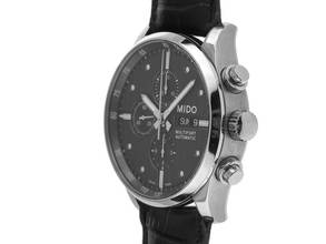 Thumbnail von Mido Multifort Chronograph Ref.M005614A Bj.2012 original Box original Vintage Unpoliert Multifort Day-Date Chronograph Krokoleder Faltschließe