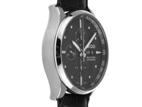 Thumbnail von Mido Multifort Chronograph Ref.M005614A Bj.2012 original Box original Vintage Unpoliert Multifort Day-Date Chronograph Krokoleder Faltschließe
