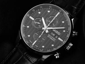 Thumbnail von Mido Multifort Chronograph Ref.M005614A Bj.2012 original Box original Vintage Unpoliert Multifort Day-Date Chronograph Krokoleder Faltschließe