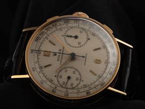 Thumbnail von Rolex Chronograph Antimagnetic Chronograph 18kt Roségold Ref.3371 Bj.1940 original Vntage Unpoliert Antimagnetic Chronograph 18kt Roségold