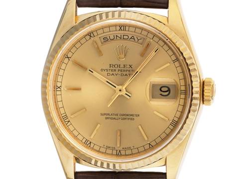  Rolex Day-Date 36 Ref.18238 Bj.1991 Box&Beschreibung original Vintage Unpoliert Day-Date 18kt Gelbgold 