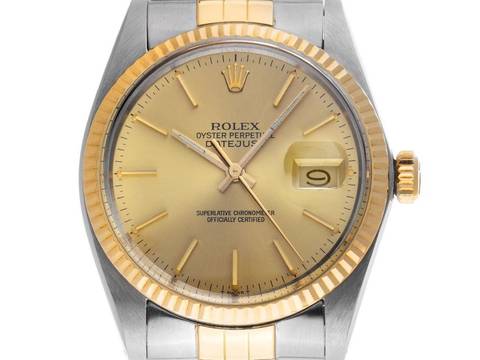  Rolex Datejust 36 Ref.16013 Bj.1988 Full Set sehr gut Vintage Datejust Stahl 18kt Gelbgold open 6/9 