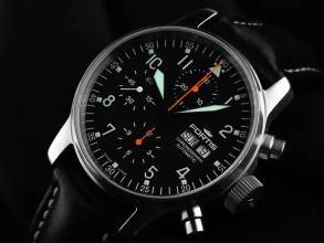 Thumbnail von Fortis Flieger Chronograph Ref.597.11.141 Bj.2002 original Box sehr gut Vintage Flieger Chronograph Day-Date Leder Faltschließe