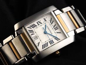 Thumbnail von Cartier Tank Française Two Tone GM großes Modell Ref.2302 Bj.1998 Full Set sehr gut Vintage Tank Francaise Two Tone GM großes Modell