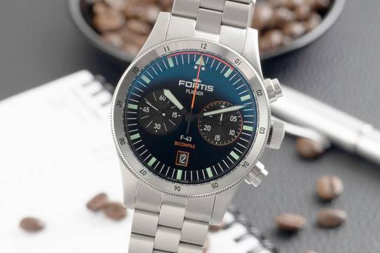  Fortis F-43 Bicompax Chronograph Stahl Automatik Herrenuhr Ref. F.424.0004 