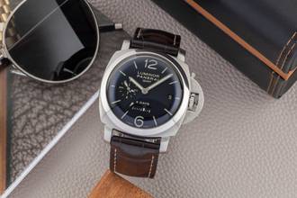 Thumbnail von Panerai Luminor 1950 8 Days GMT Stahl Handaufzug Herrenuhr Ref. PAM00233 Box & Papiere 2014