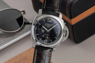 Panerai Luminor 1950 8 Days GMT Stahl Handaufzug Herrenuhr Ref. PAM00233 Box & Papiere 2014 