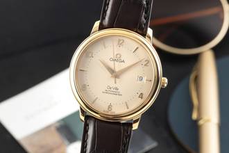  Omega De Ville 18K (0,750) Gold Automatik Herrenuhr Ref. 4612.30.02 B&P 2006 