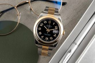 Thumbnail von Rolex Datejust II Black Arabic Dial Stahl / Gold Automatik Herrenuhr Ref 116333 Box