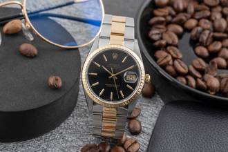 Thumbnail von Rolex Oyster Perpetual Date 34 Black Dial Edelstahl / Gold Ref. 15223 B&P 1994