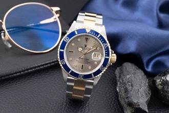 Thumbnail von Rolex Submariner Date Sultan Diamond Dial Edelstahl / Gold Ref. 16613 B&P 2008