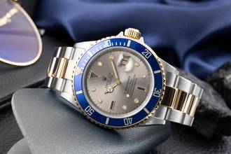 Thumbnail von Rolex Submariner Date Sultan Diamond Dial Edelstahl / Gold Ref. 16613 B&P 2008