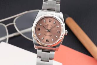  Rolex Air King 34 Salmon Dial 369 Stahl Weissgold Automatik Ref. 114234 V-Serie 