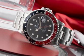 Thumbnail von Rolex GMT-Master II Coke Fat Lady / Sophia Loren Herrenuhr Ref. 16760 R-Serie