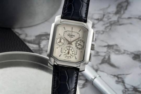  Glashütte Original Senator Chronograph Stahl Automatik Ref. 1-39-31-06-04-04 B&P 2000 