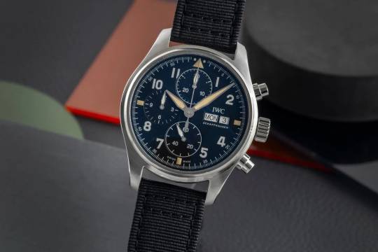  IWC Fliegeruhr Spitfire Chronograph Pilot Spitfire Chronograph Automatik Edelstahl Ref. IW387903 Papiere 
