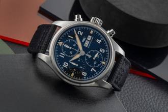 Thumbnail von IWC Fliegeruhr Spitfire Chronograph Pilot Spitfire Chronograph Automatik Edelstahl Ref. IW387903 Papiere