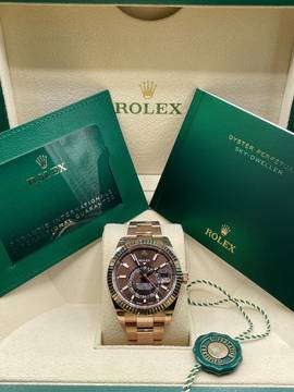 Rolex Sky-Dweller 18Kt. Rosegold Chocolate Dial y.2022 Ref:326935 Full Set Box&Papers