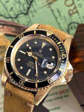 Rolex Submariner Date 1680/8 Submariner Date 18k Nipple Dial Schwarz-Full Set 1979 Neuer Service Sammlerzustand-Unpoliert-1. Besitz ! Punched Papers !!!!