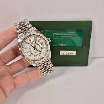  Rolex Sky-Dweller Ouro Branco & Aço Jubilee 42mm Completo 
