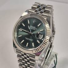 Thumbnail von Rolex Datejust 41 41mm Ouro Branco & Aço Mint Green Jubilee Automático Completo