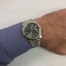 Thumbnail von Rolex Datejust 41 41mm Ouro Branco & Aço Mint Green Jubilee Automático Completo