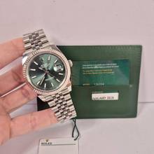Rolex Datejust 41 41mm White Gold & Steel Mint Green Jubilee Automatic Complete