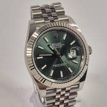 Thumbnail von Rolex Datejust 41 41mm Ouro Branco & Aço Mint Green Jubilee Automático Completo